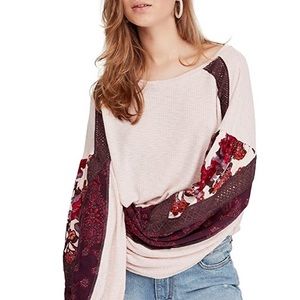 NWT! FreePeople Casual Clash top in rose pink sz M